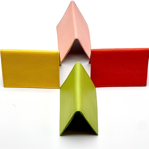 NWOT SLIM-FOLD LEATHER WALLET IN FUN POP COLORS, PERFECT FOR CASH/CARDS, MEXICAN - Picture 5 of 9